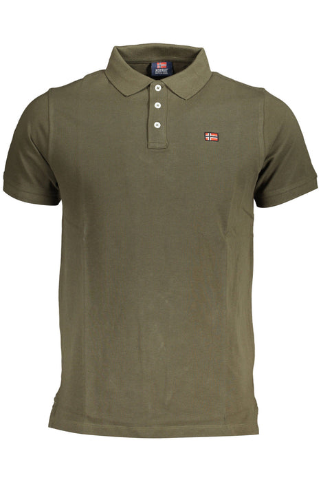 Norway 1963 Mens Green Short Sleeved Polo Shirt