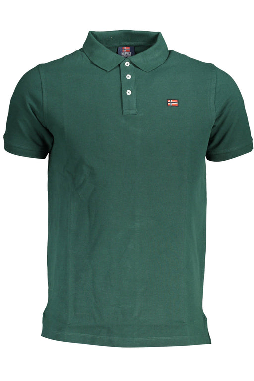 Norway 1963 Mens Green Short Sleeved Polo Shirt