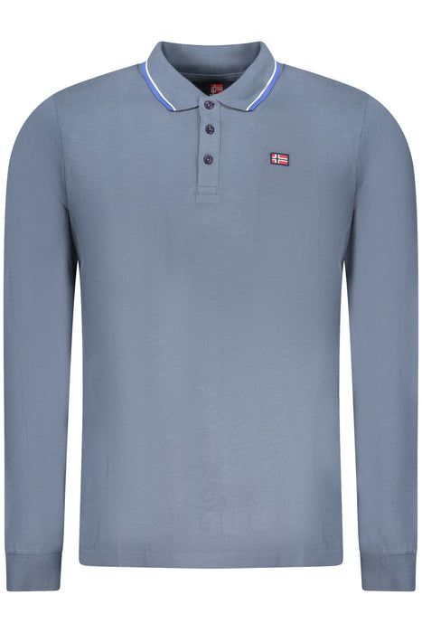 Norway 1963 Mens Long-Sleeved Polo Shirt, Blue