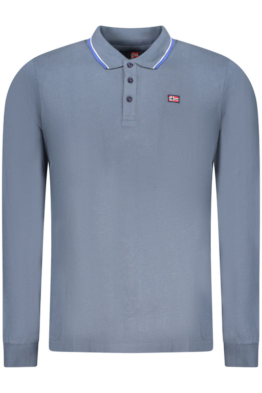 Norway 1963 Mens Long-Sleeved Polo Shirt, Blue