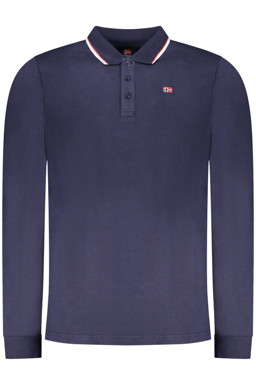 Norway 1963 Mens Long-Sleeved Polo Shirt, Blue