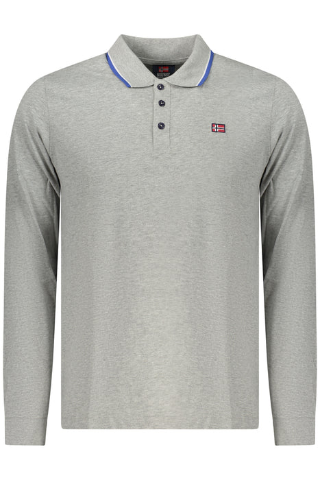 Norway 1963 Mens Long-Sleeved Polo Shirt, Grey