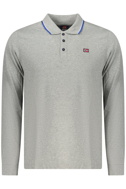 Norway 1963 Mens Long-Sleeved Polo Shirt, Grey