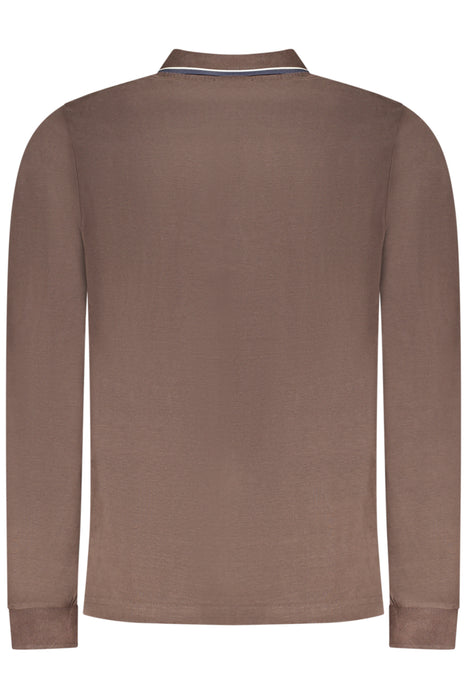 Norway 1963 Mens Long-Sleeve Polo Shirt, Brown