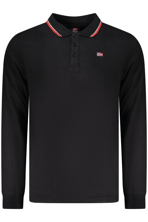 Norway 1963 Mens Long-Sleeved Polo Shirt, Black