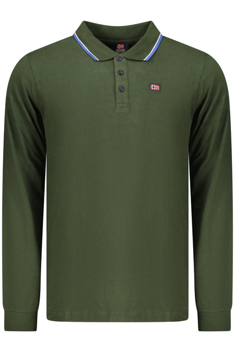 Norway 1963 Mens Long-Sleeved Polo Shirt, Green