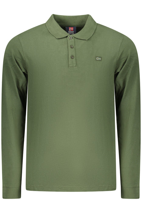 Norway 1963 Mens Long-Sleeved Polo Shirt, Green