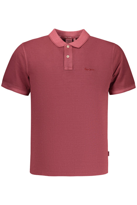 Pepe Jeans Mens Short-Sleeved Polo Shirt, Red