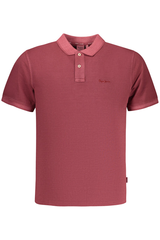Pepe Jeans Mens Short-Sleeved Polo Shirt, Red