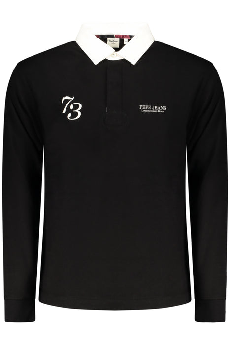Pepe Jeans Mens Long-Sleeved Polo Shirt, Black