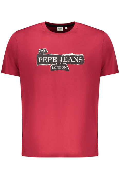 Pepe Jeans Mens Short-Sleeved T-Shirt, Red