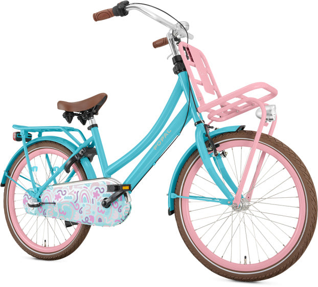 Daily Dutch Basic+ 22 Inch 35 cm Girls 3SP Coaster Brake Turquoise/Pink,