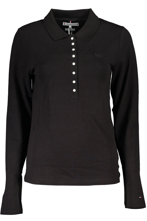 Tommy Hilfiger Womens Long Sleeve Polo Shirt Black