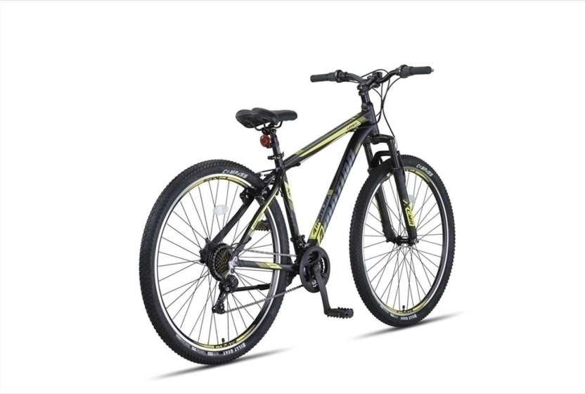4 Motion MTB 27.5 Inch 47 cm Unisex 21SP Rim Brakes Black/Yellow,