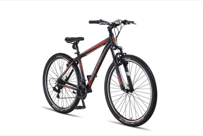 4 Motion MTB 27.5 Inch 47 cm Unisex 21SP Rim Brakes Black/Red,
