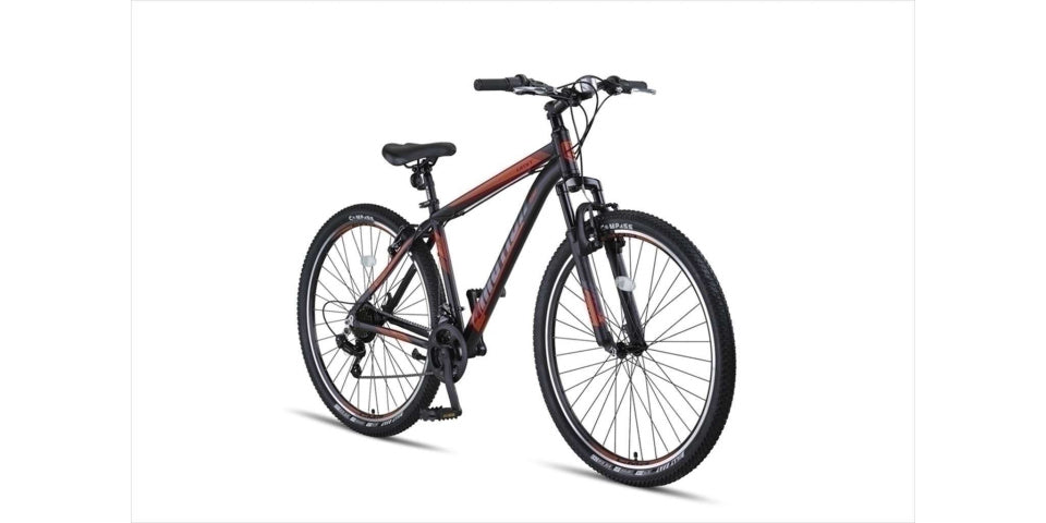 4 Motion MTB 29 Inch 46 cm Unisex 21SP Rim Brakes Black/Red,