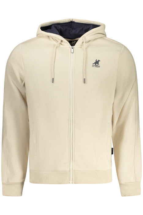 Us Grand Mens Beige Zip-Up Sweatshirt