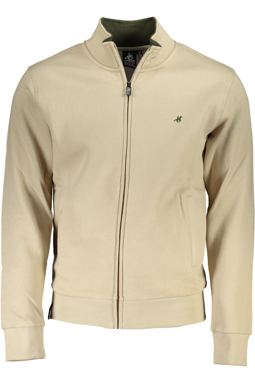 Us Grand Polo Mens Beige Zip Sweatshirt