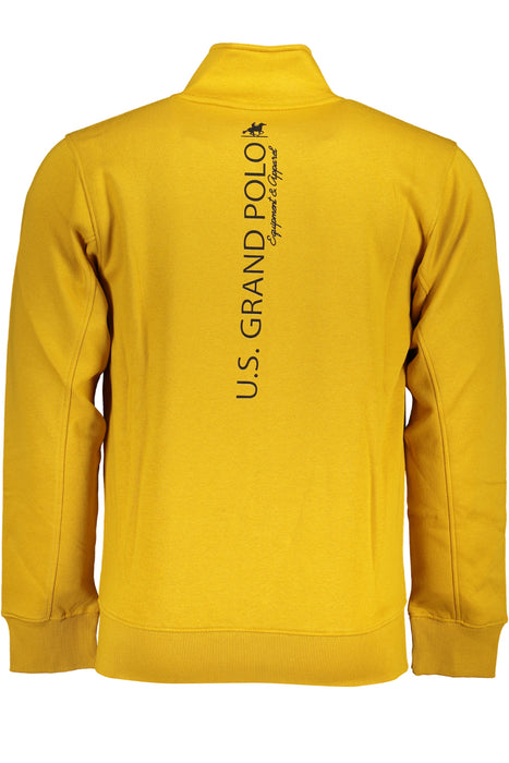 Us Grand Polo Mens Yellow Zip Sweatshirt