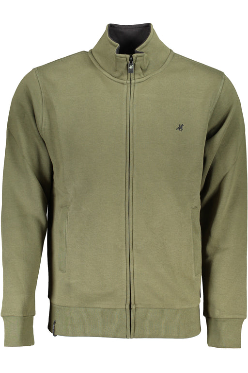 Us Grand Polo Mens Green Zip Sweatshirt