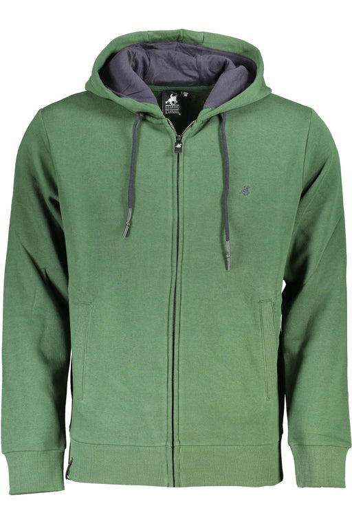 Us Grand Polo Mens Green Zip Sweatshirt