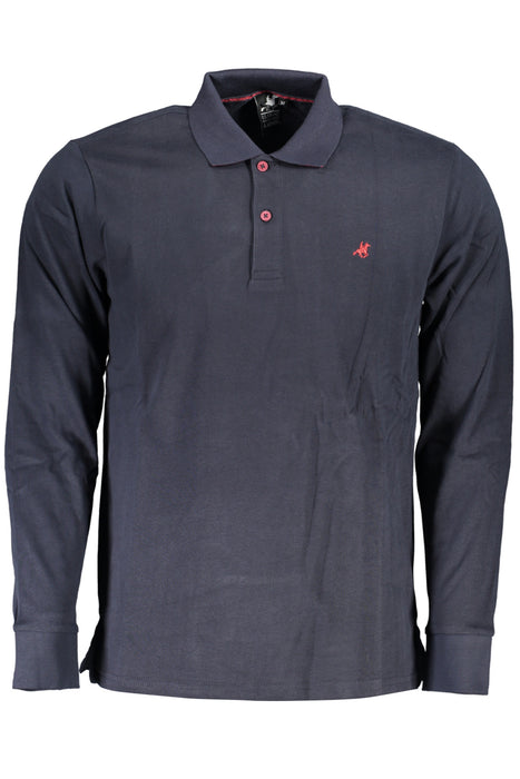 Us Grand Polo Mens Long Sleeved Polo Shirt Blue