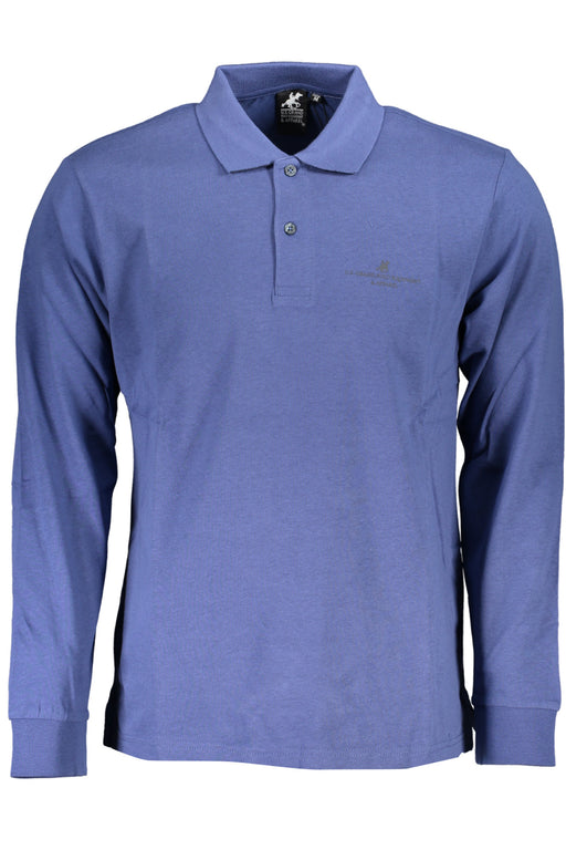 Us Grand Polo Mens Long Sleeved Polo Shirt Blue