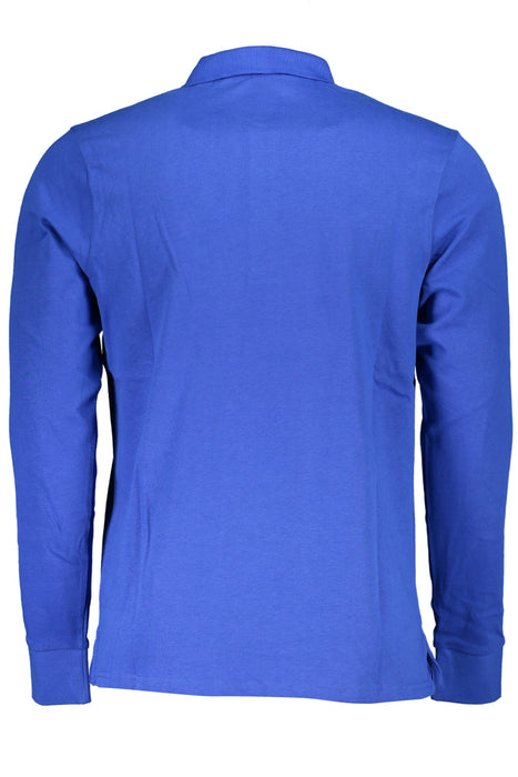 Us Grand Polo Mens Long Sleeved Polo Shirt Blue
