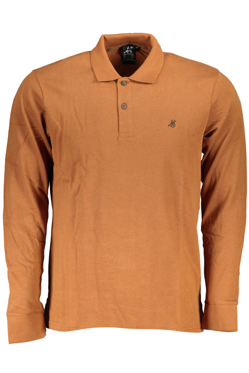 Us Grand Polo Mens Long Sleeved Polo Shirt Brown