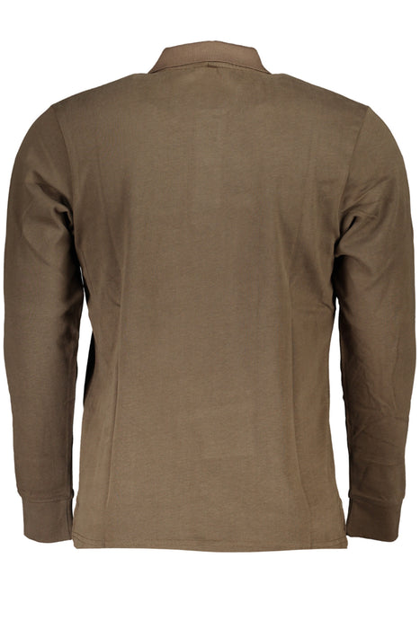 Us Grand Polo Mens Long Sleeved Polo Shirt Brown