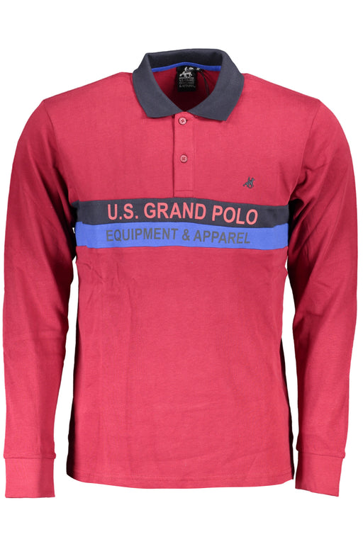 Us Grand Polo Mens Long Sleeved Polo Shirt Red