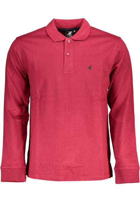 Us Grand Polo Mens Long Sleeved Polo Shirt Red