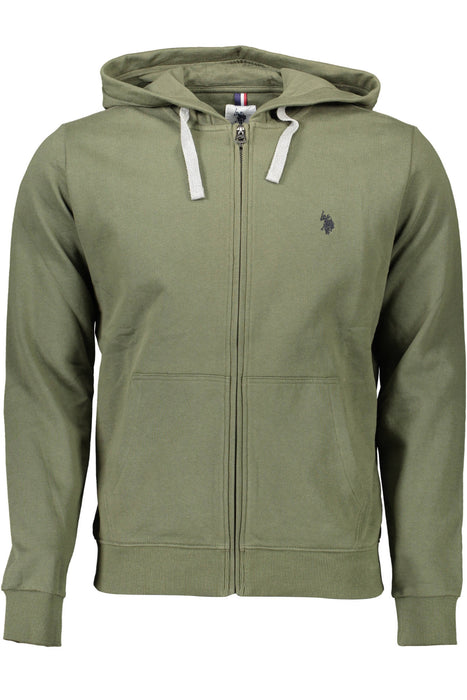 Us Polo Green Mens Sweatshirt With Zip