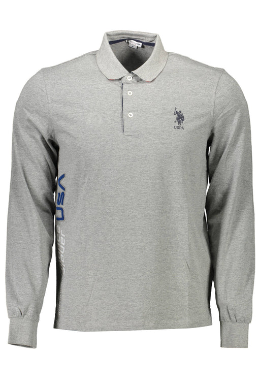 Us Polo Shirt Long Sleeve Mens Gray