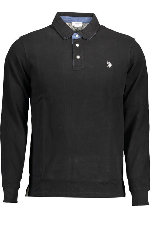 Us Polo Mens Long Sleeved Polo Black
