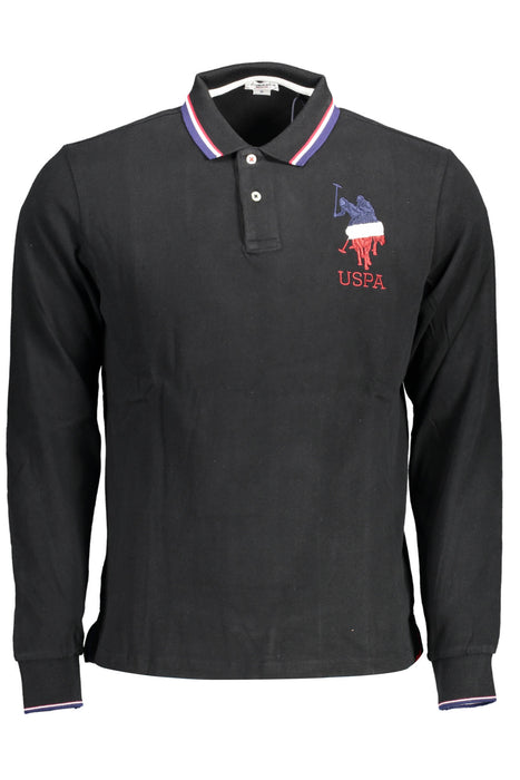 Us Polo Mens Long Sleeved Polo Black