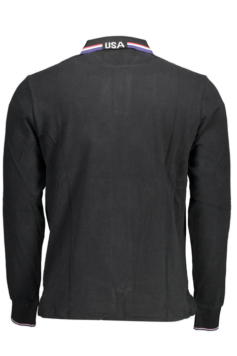 Us Polo Mens Long Sleeved Polo Black