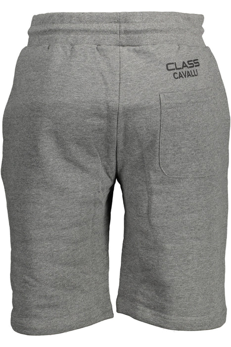 Cavalli Class Gray Mens Bermuda Pants