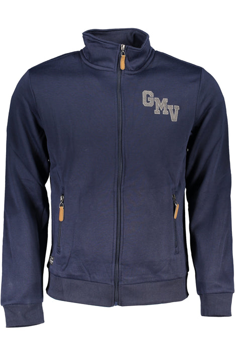 Gian Marco Venturi Mens Blue Zip Sweatshirt