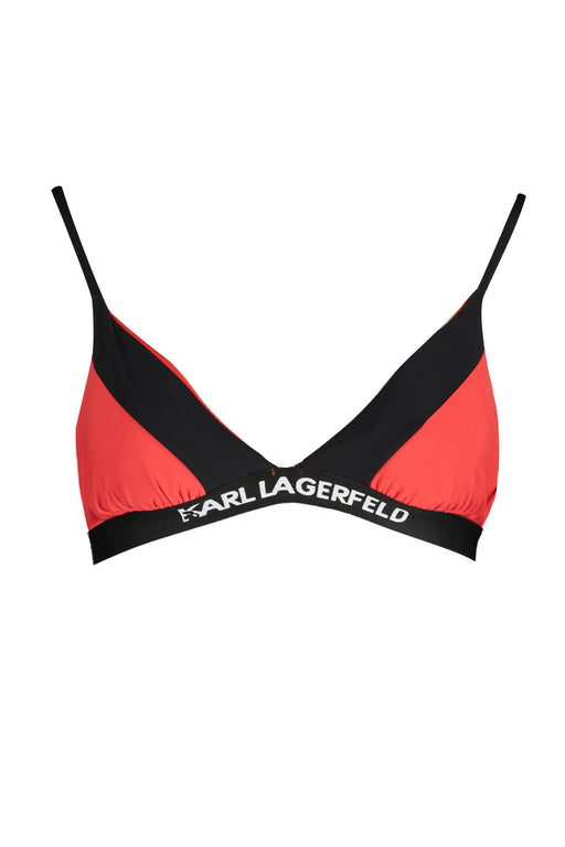KARL LAGERFELD BEACHWEAR TOP WOMENS COSTUME RED