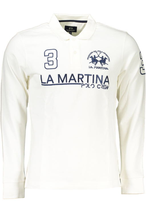 La Martina Mens White Long Sleeve Polo Shirt