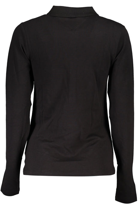 Tommy Hilfiger Womens Long Sleeve Polo Shirt Black