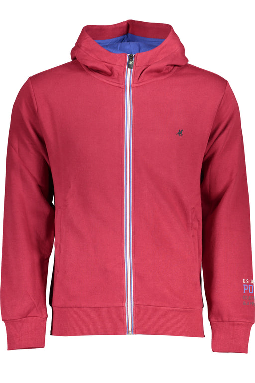 US GRAND POLO MENS RED ZIP SWEATSHIRT