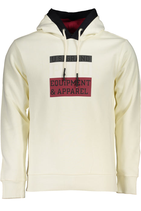 US GRAND POLO MENS WHITE ZIPLESS SWEATSHIRT