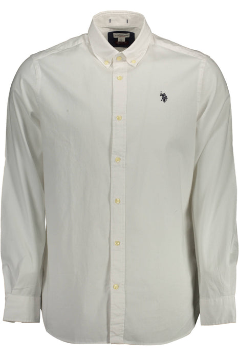 US POLO SHIRT LONG SLEEVE MAN WHITE